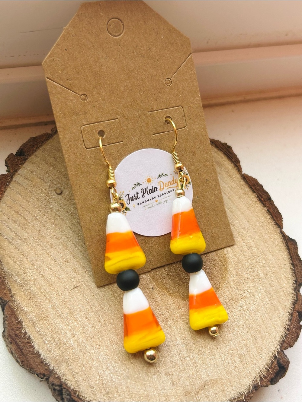 Halloween Candy Corn Earrings Handmade Fall Jewelry Spooky Festival Gift